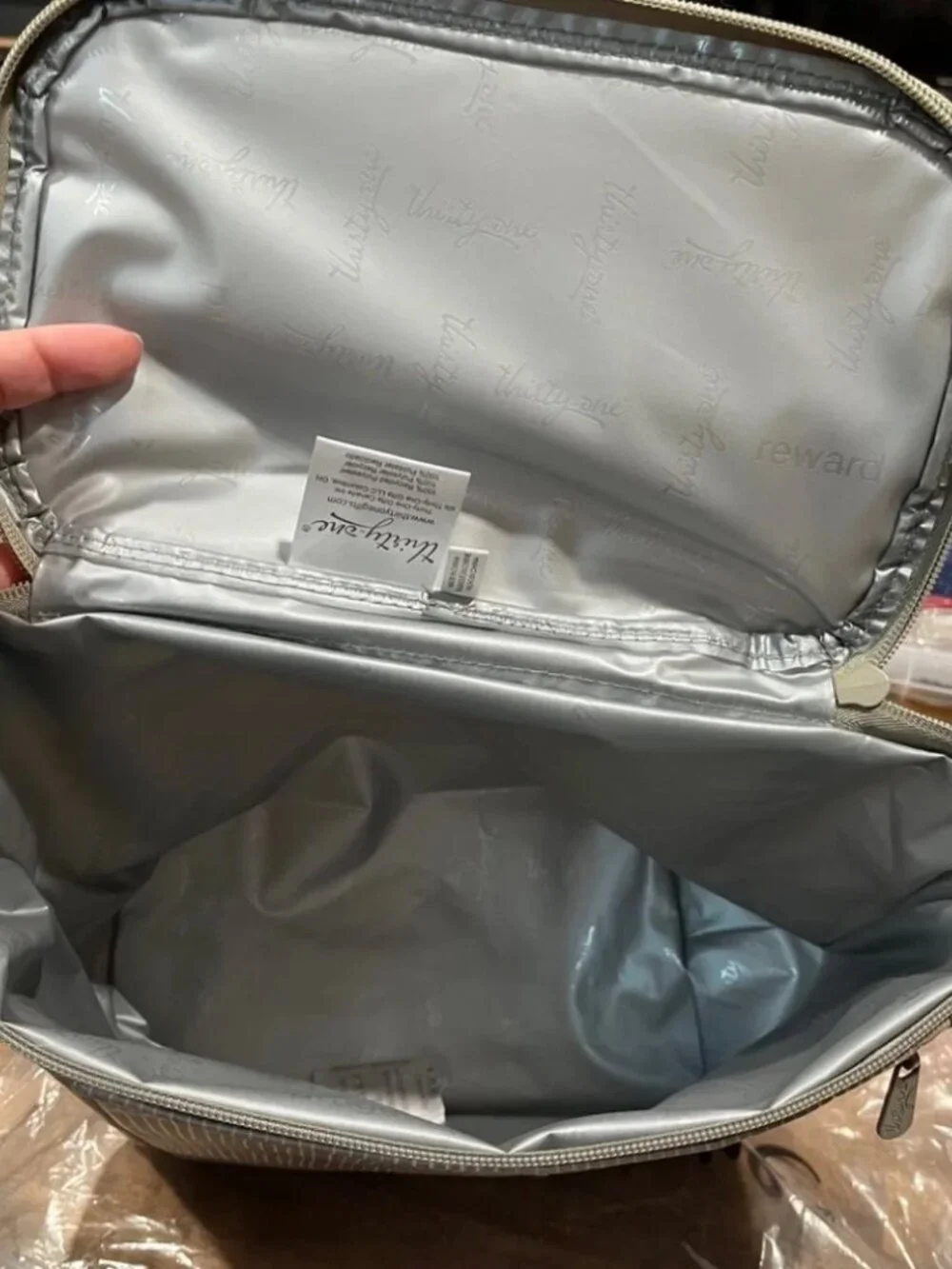 Thirty-One Insulated Bucket Tote Abbey Stone Geo